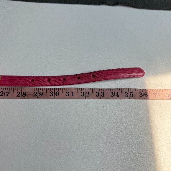 Lauren Ralph Lauren Snake Embossed Italian Leather Belt Women's Medium Pink - Picture 9 of 10